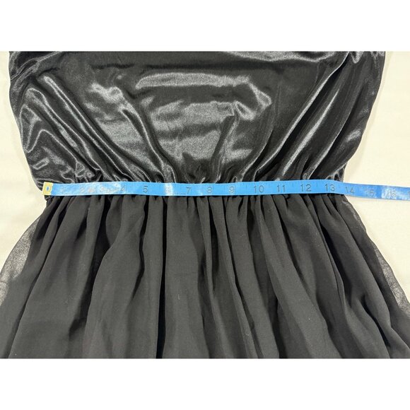 Boho Metallic Crochet Knit Tunic Top M/L Layer Gold Black Chiffon Hem Dark Fairy - Picture 12 of 16